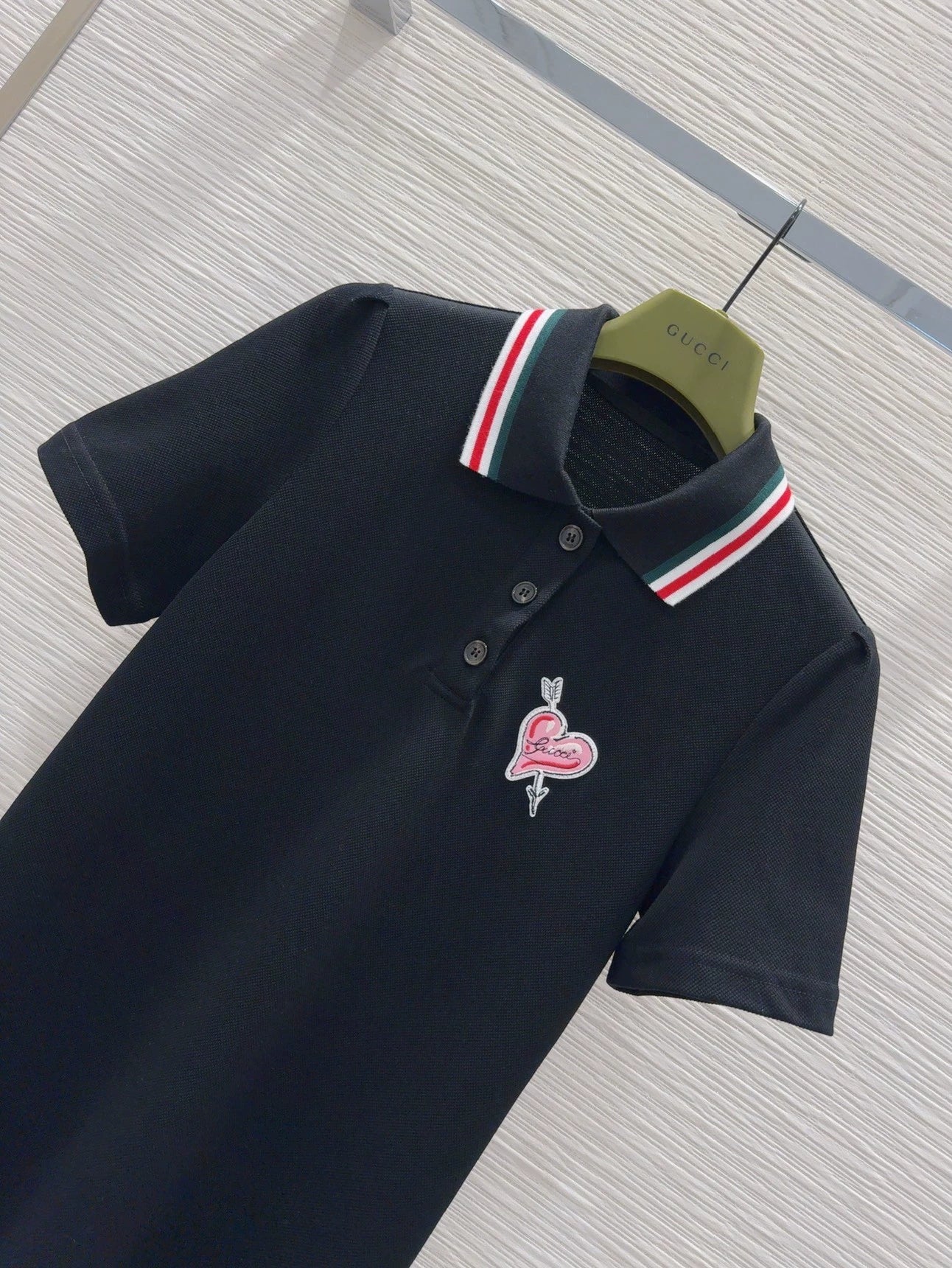 G 25 New Striped Lapel Short Sleeve Polo Dress