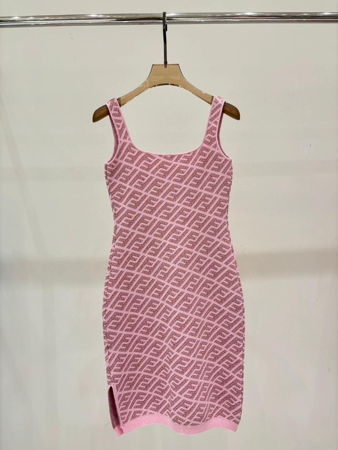 F 25 New Alphabet Slash Neck Vest Dresses(pink blue brown)
