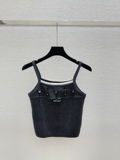 M 25 New Beaded Logo Knit Suspenders