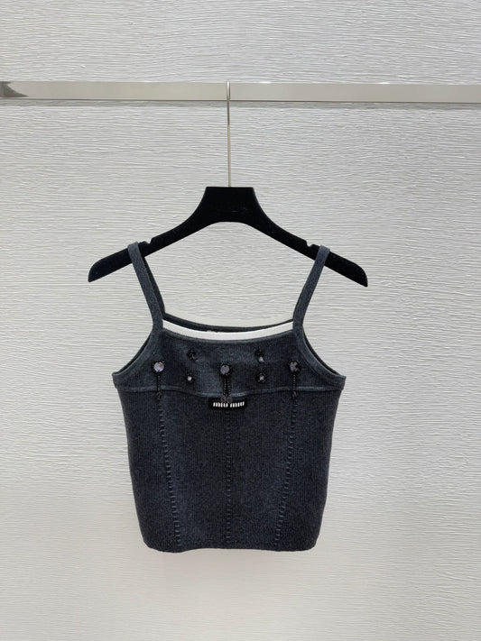 M 25 New Beaded Logo Knit Suspenders