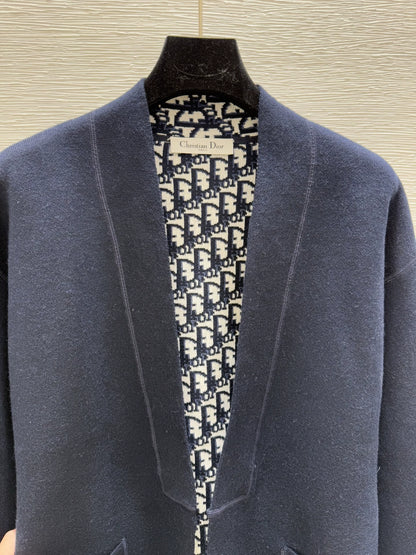 D 25 new classic old flower bathrobe style double-sided strap knitted jacket