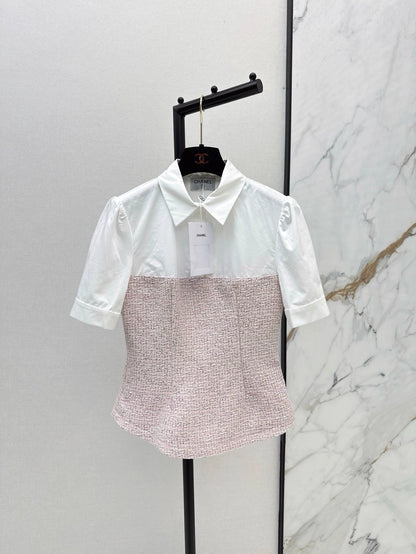 C 25 Spring/Summer Newest Patchwork Practice Small Short Top