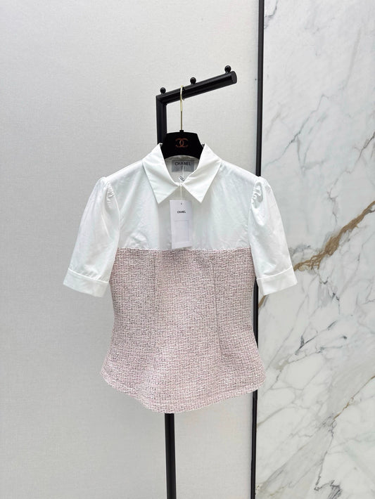 C 25 Spring/Summer Newest Patchwork Practice Small Short Top