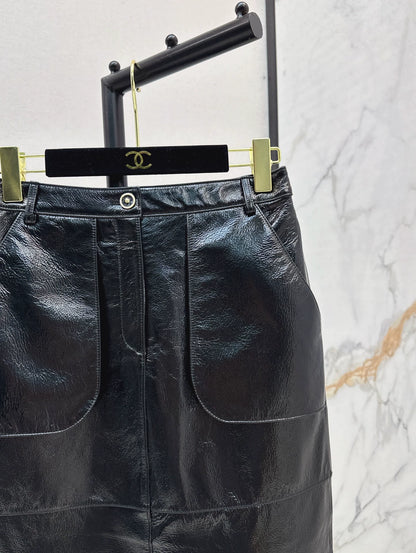 C 25A Premium Handcrafted Collection New Genuine Leather Skirt