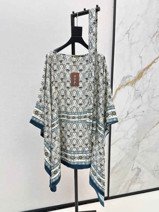 LOR 25 Spring and Summer New Romantic Holiday Style Cape Shawl Cardigan Dress