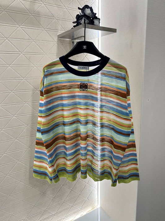 LO 25 Colorful striped knitted top