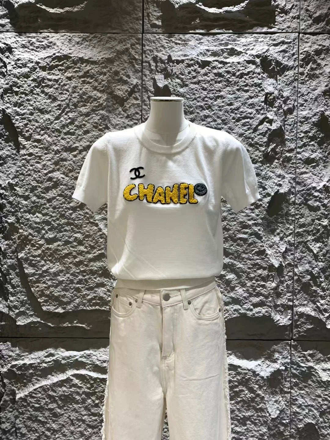 C 25 Fleece Logo Knit Short Sleeve