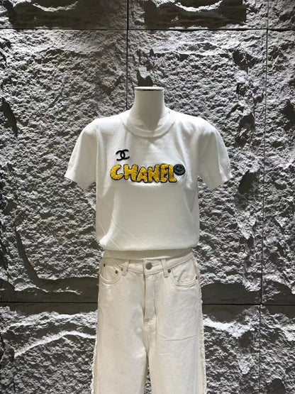 C 25 Fleece Logo Knit Short Sleeve