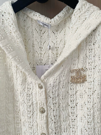 C 25 Pearl Logo Vest Cardigan