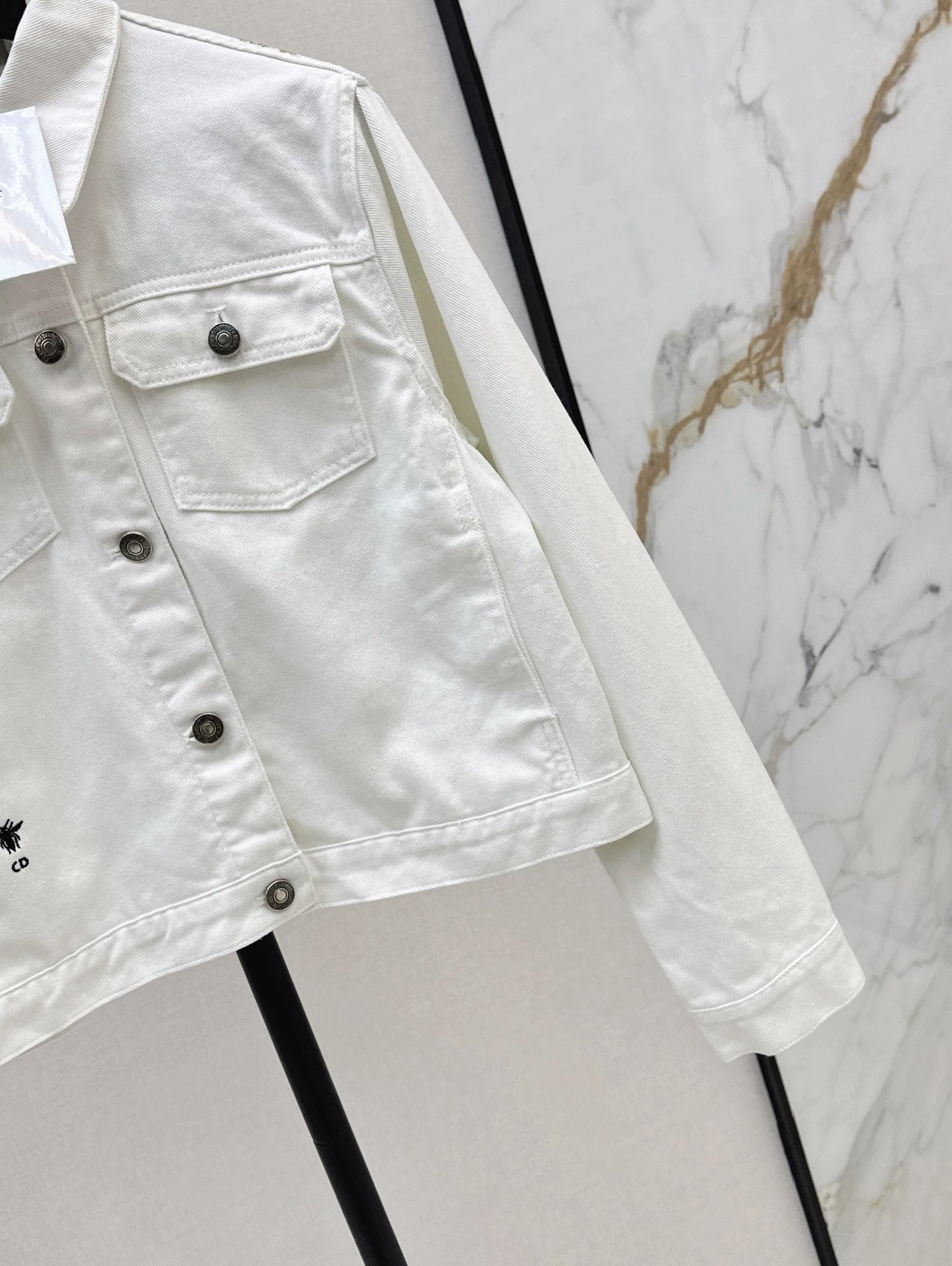 D 25Ss Early Fall New Back Print Denim Jacket（white green pink）