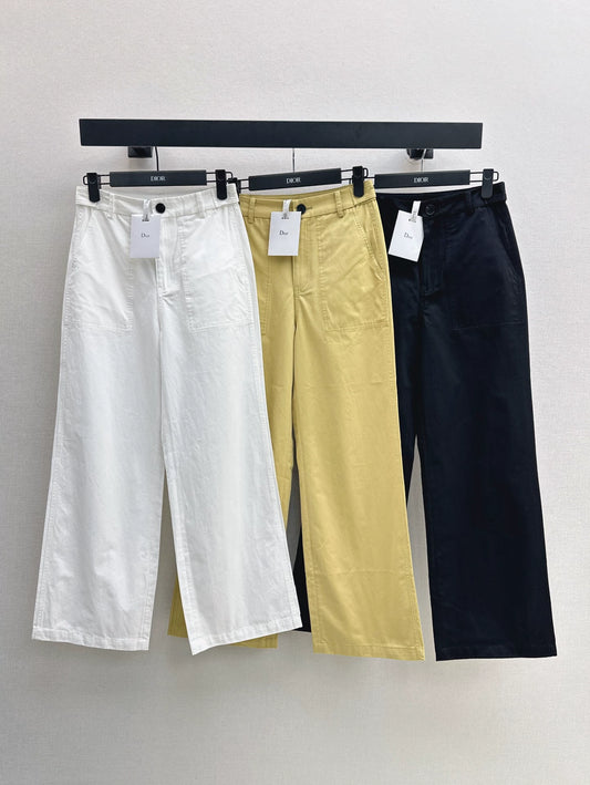 D 25Ss Early Fall New Elastic Waist Straight-Leg Pants