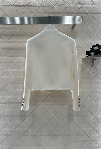 D 25fw Stand-up collar, water-soluble lace blazer.