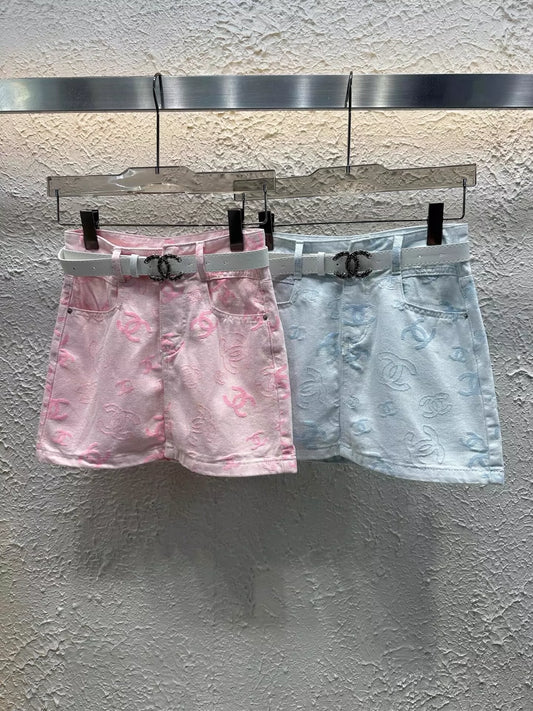 C 25 Summer New Denim Half Skirt with Lining