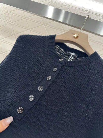 C 25 new style half-open placket slim fit knitted short sleeves