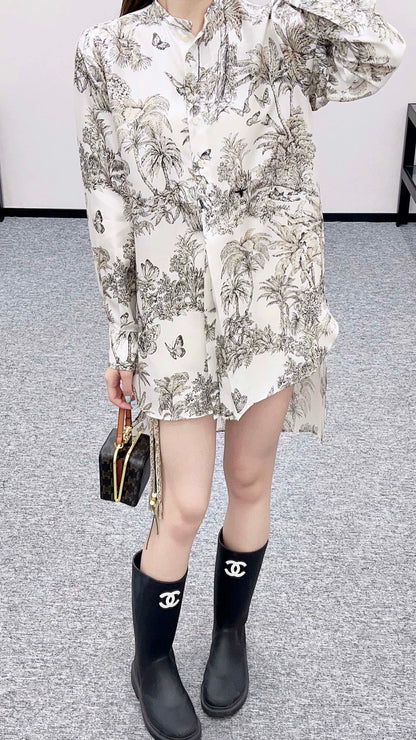 D 25 Printed silk shirt