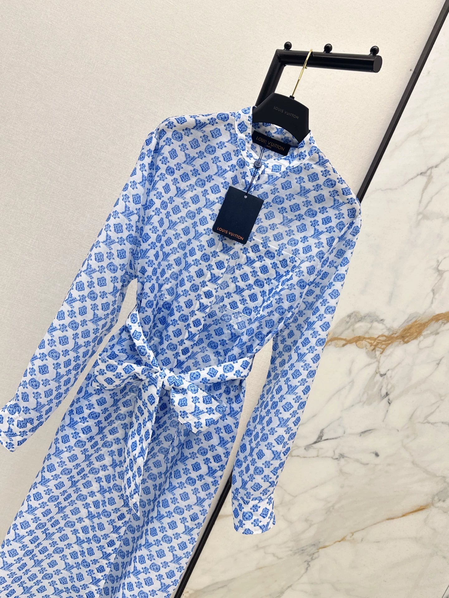 L 25 Spring/Summer New Blue Long Shirt Dresses