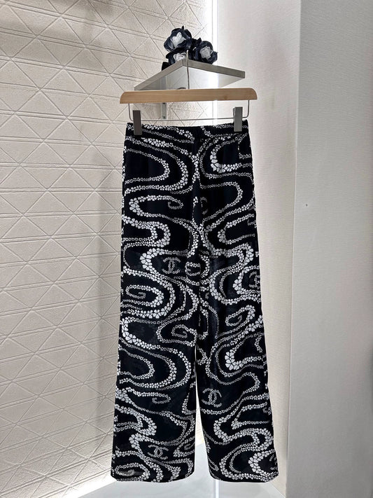 C 25Ss early spring new print wide-leg trousers