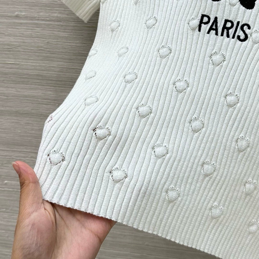 D 25 Early Spring Resort New Embroidered Knit Short Sleeve