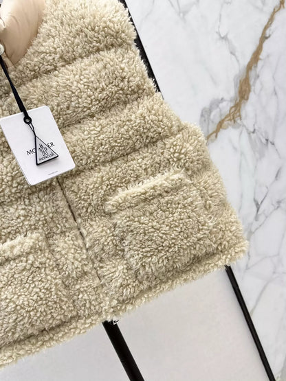 MON 25 New stand-up collar plush lamb wool down vest jacket