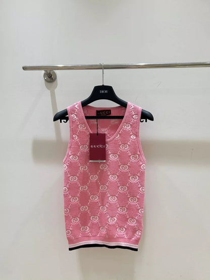 G 25 New Monogrammed Jacquard Knit Vest