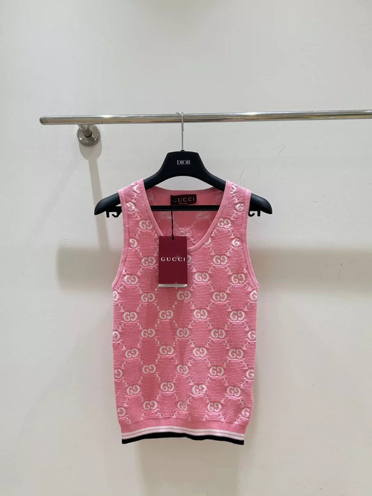 G 25 New Monogrammed Jacquard Knit Vest