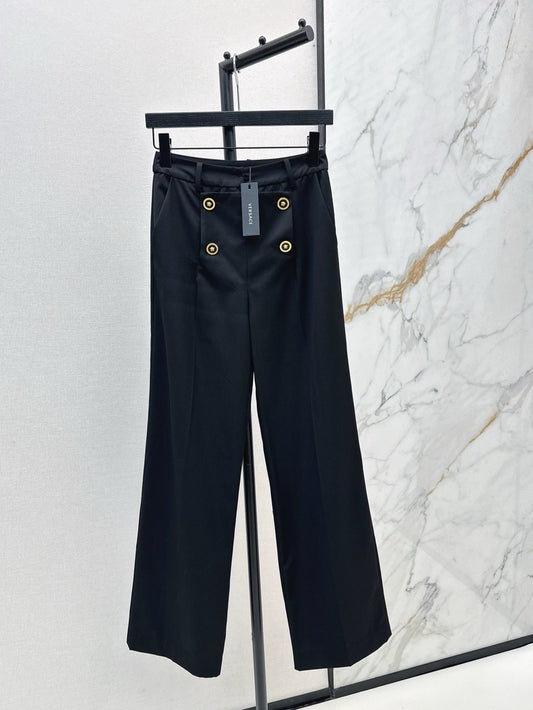 Ve 25 Spring/Summer newest style metal button decoration high-waisted small suit pants