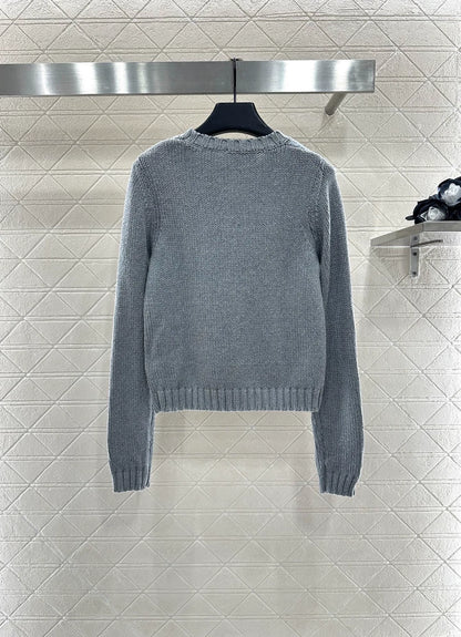 Pr 25 Diamond-knit long-sleeved pullover sweater