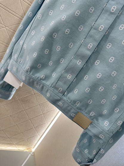 H 25 Pignose Print Denim Jacket