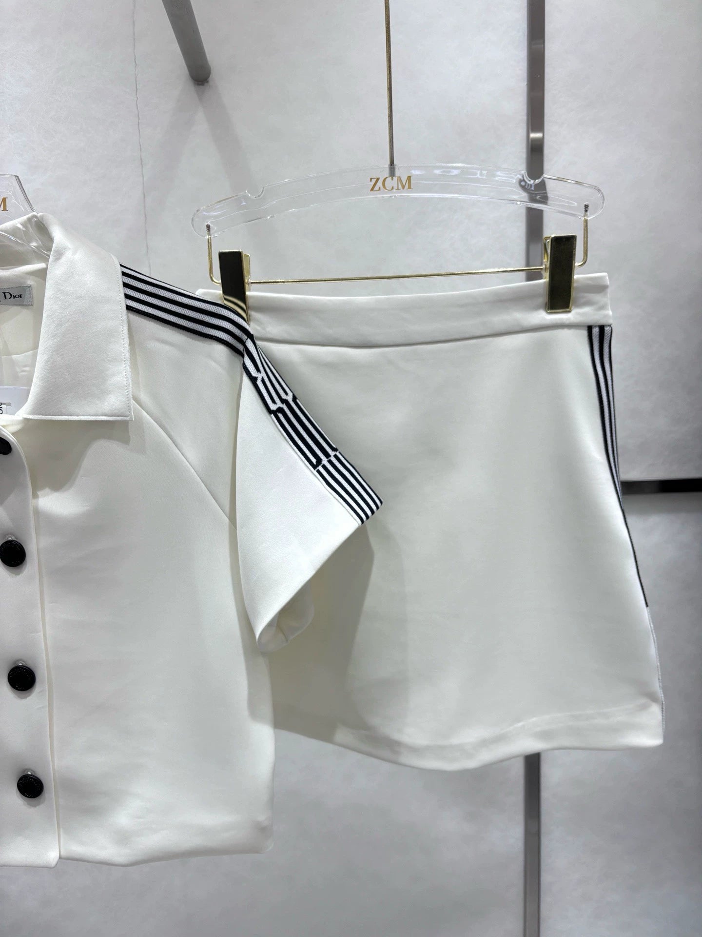 D 25SS new striped simple top + skirt set