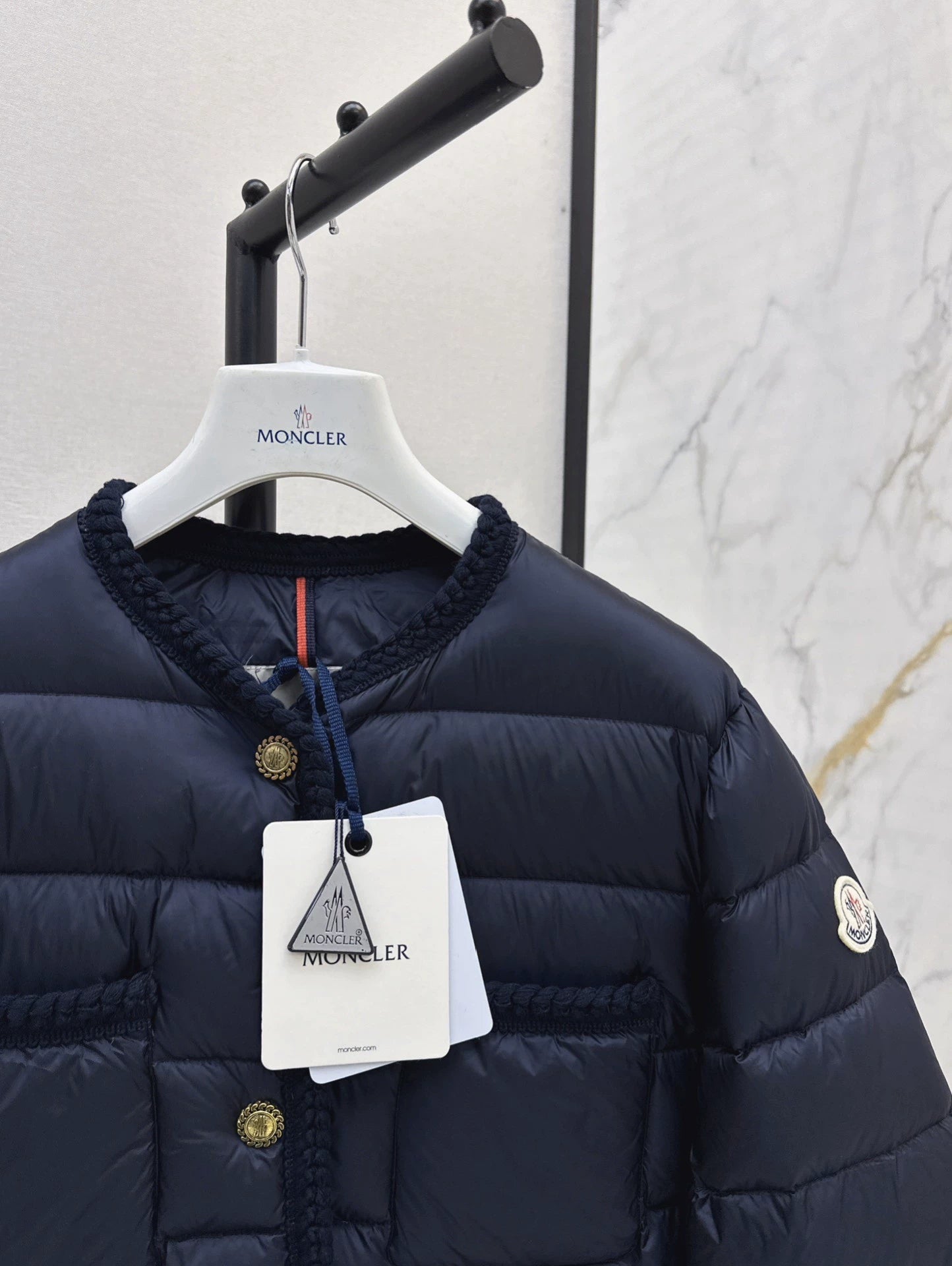 MON 25 Woven patchwork down jacket(BLAKC,NAVY,RED,BEIGI)