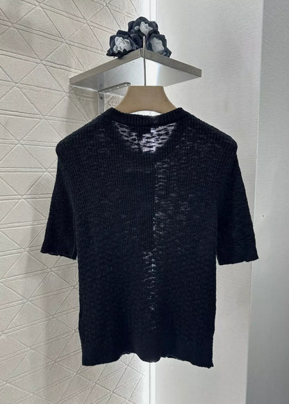 C 25 new style half-open placket slim fit knitted short sleeves