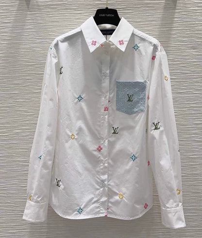 25 Summer New White Embroidered Shirt Jacket