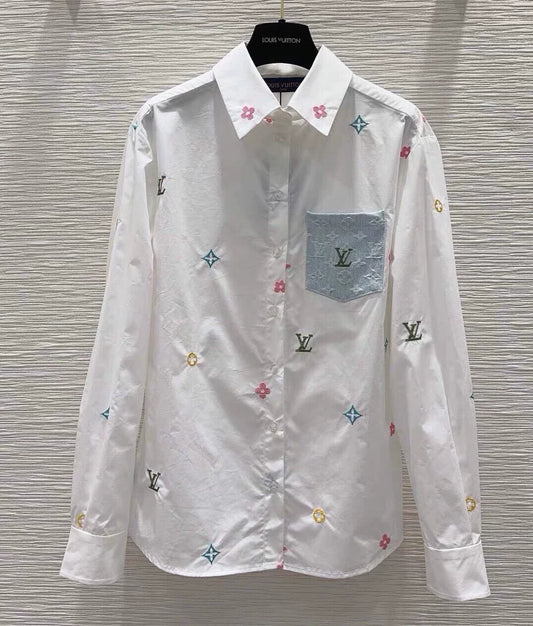 25 Summer New White Embroidered Shirt Jacket