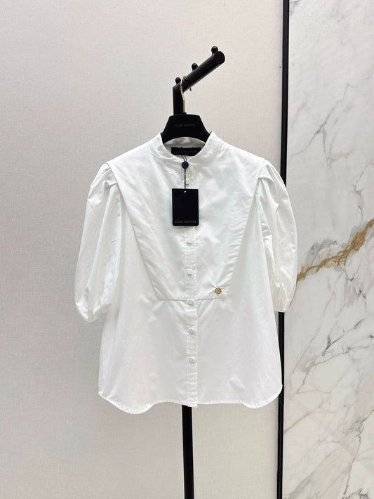 L 25 Spring/Summer New Standing Collar Bubble Sleeve Blouse