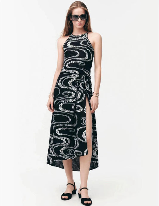 C 25Ss new style flower print sleeveless dress