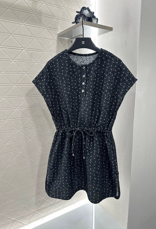C 25 Drawstring Jacquard Dress
