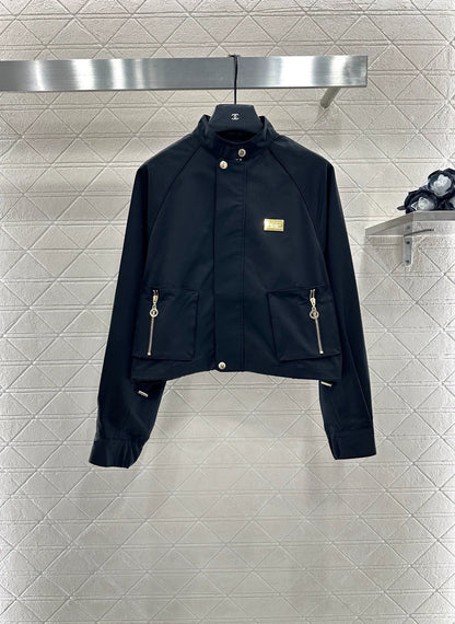 L 25 stand collar zip-up jacket