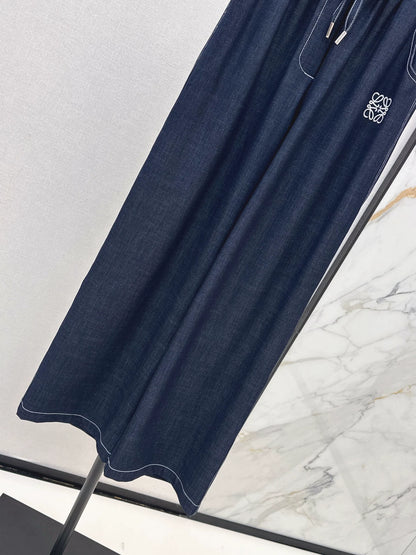 LO 25fw New Straight-leg Pants with Web Decoration