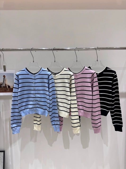 C 25 New Swallow Logo Front and Back Button Round Neck Cardigan