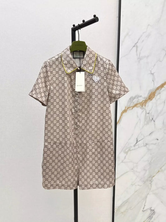 G 25 Spring/Summer New Printed Short Sleeve Jumpsuit