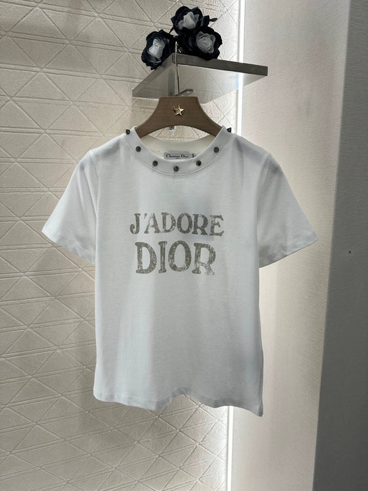 D 25 New Studded Cotton Short Sleeve T-Shirt