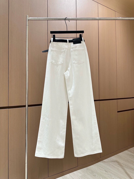 C 2025 Double Pocket Decorative Jeans [With Belt]