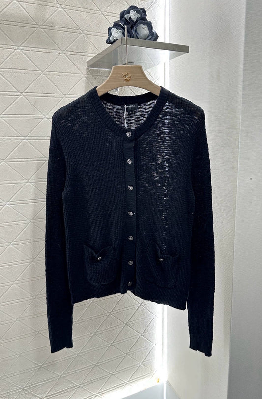 C 25 New Grain Textured Knit Cardigan
