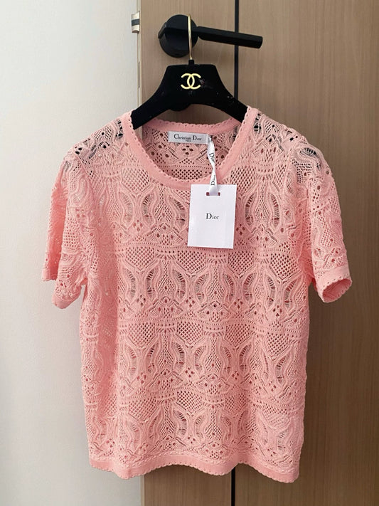 D 25 new hollow round neck short sleeve knitting