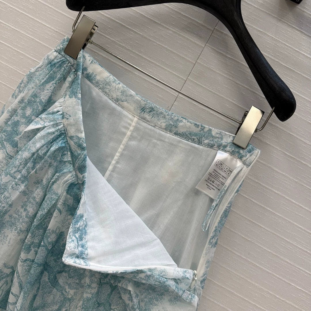 D 25 New Jungle Animal Print Pleated Half Skirt