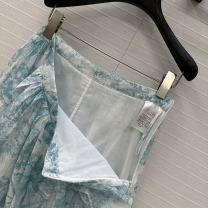 D 25 New Jungle Animal Print Pleated Half Skirt