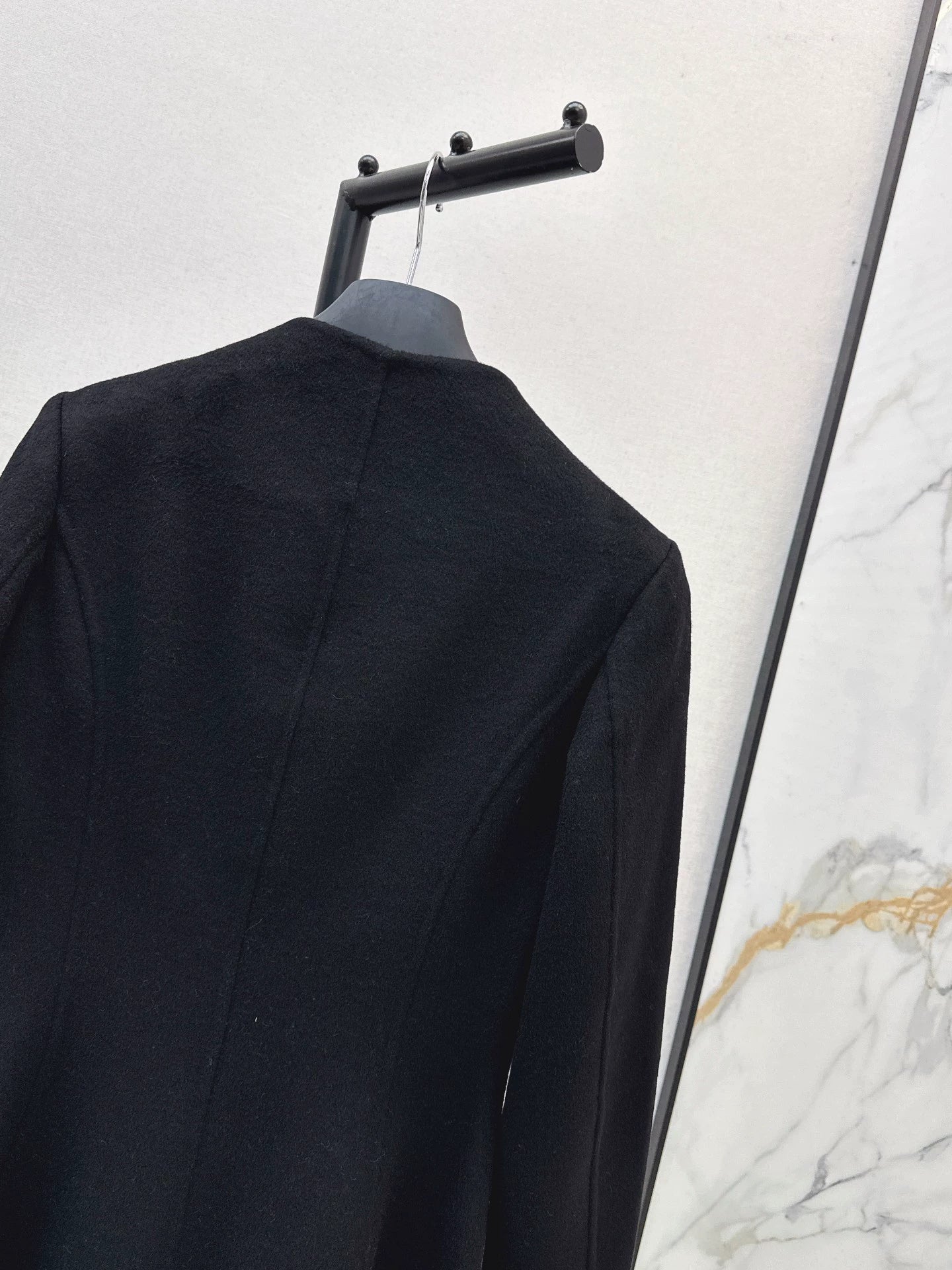 Di 25 New double-sided cashmere long coat(BLACK,WHITE,KHAKI)