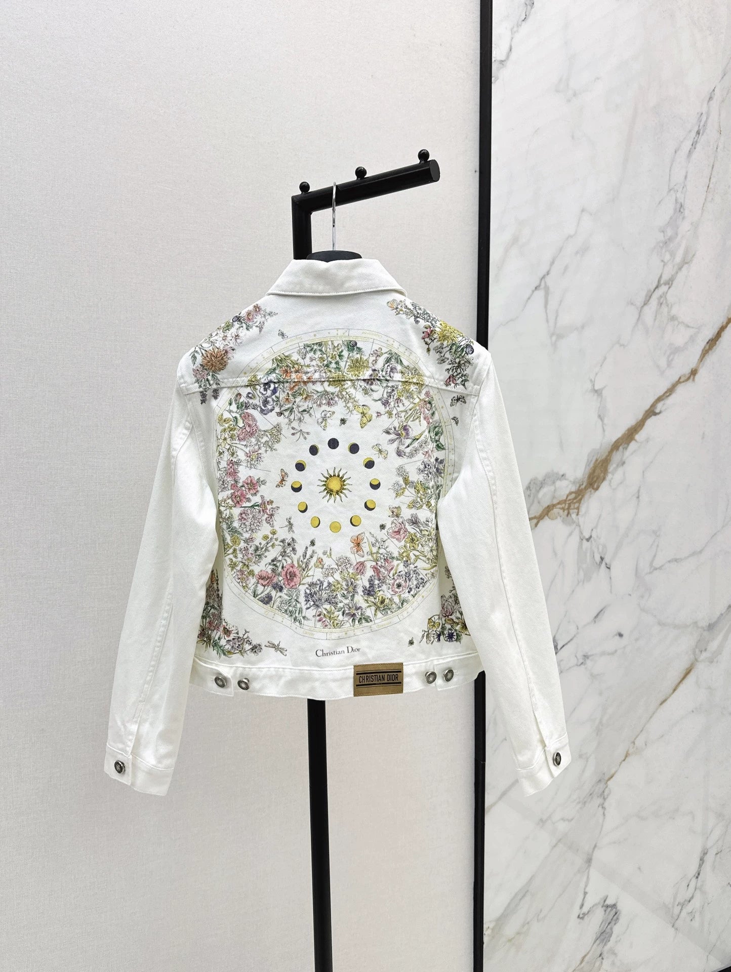 D 25Ss Early Fall New Back Print Denim Jacket（white green pink）