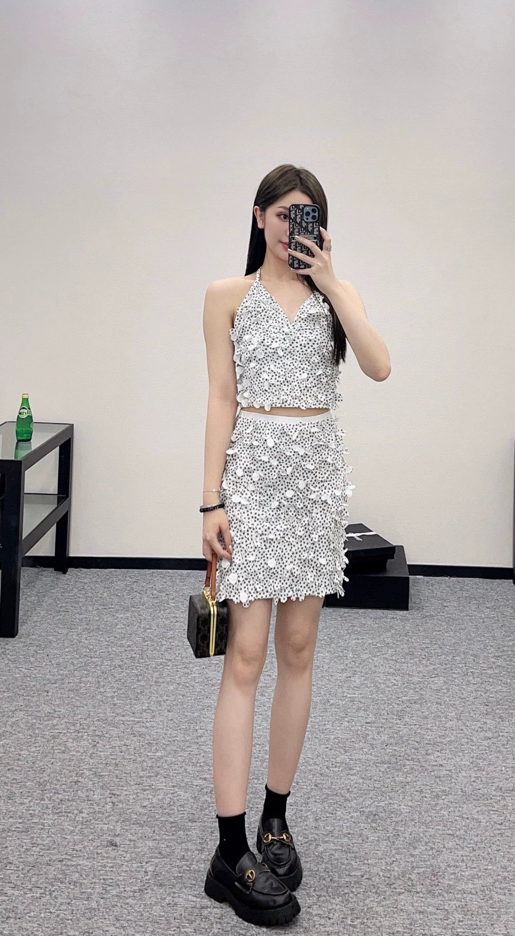 C 25 Hanging Camisole Vest Skirt Set