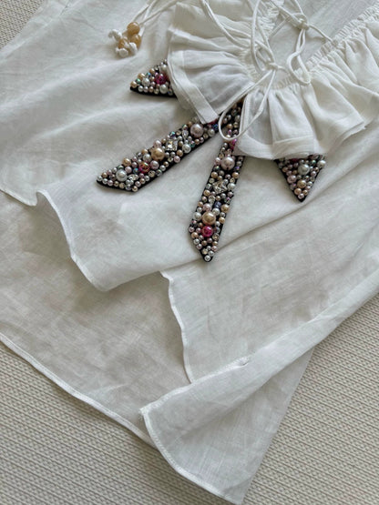 25 Summer new style second-hand heavy-duty beaded bow vest